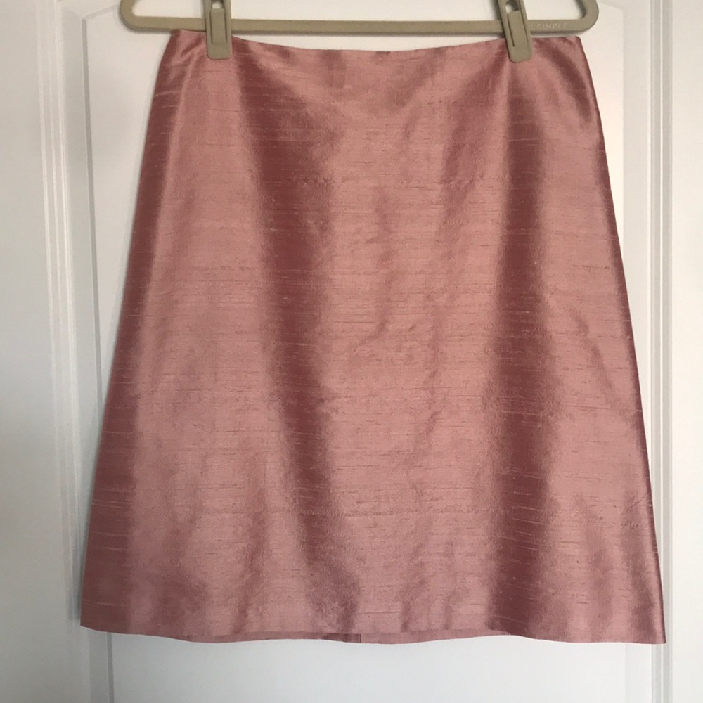 Ellen Tracy 100% Silk Pink Pencil Skirt